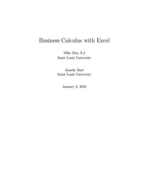 Business Calculus with Excel cover image Read more about Business Calculus with Excel