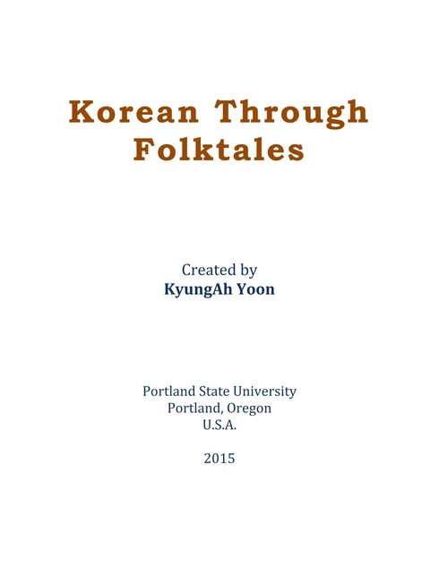 Korean Through Folktales cover image Read more about Korean Through Folktales