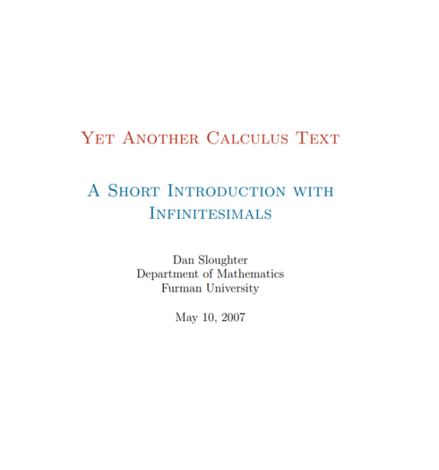 Read more about Yet Another Calculus Text