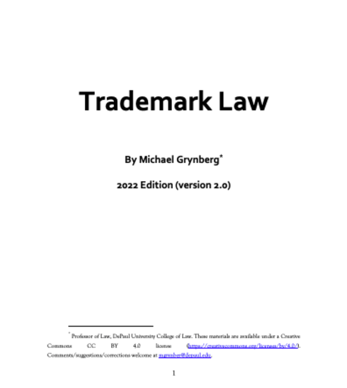 Read more about Trademark Law - 2022 Edition (Version 2.0)