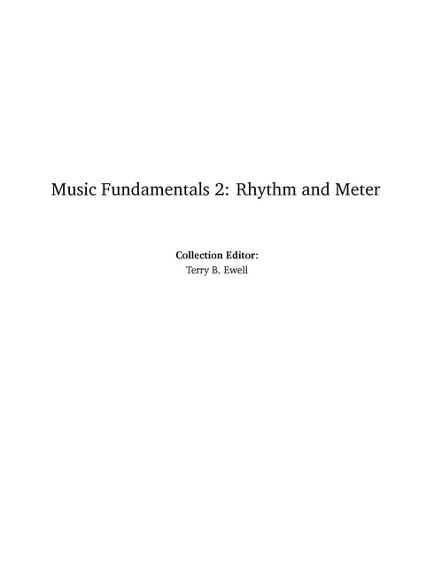 Music Fundamentals 2: Rhythm and Meter cover image Read more about Music Fundamentals 2: Rhythm and Meter
