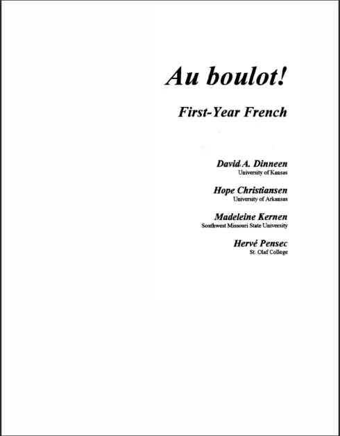 Au Boulot! First-Year French cover image Read more about Au Boulot! First-Year French